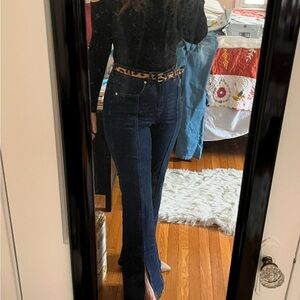 Women's Front Seam Wide Leg Flare Jeans